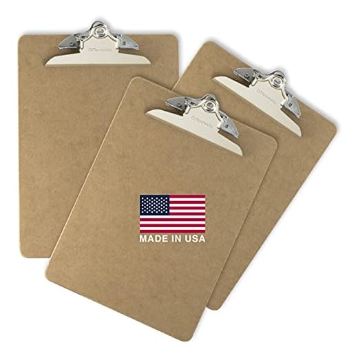Officemate Recycled Wood Clipboard, Letter Size, 9" x 12.5" with 6" Clip, 3 Pack (83133),Brown