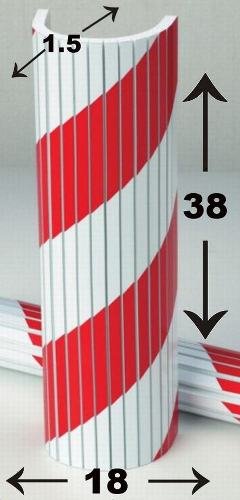 B.Ybaoyu Protector Pared Parking Garaje ANTIGOLPES ARAÑAZOS APARCAR Coche, Varias Medidas Y Colores (38x18x1.5cm, Blanco-Rojo) Cover