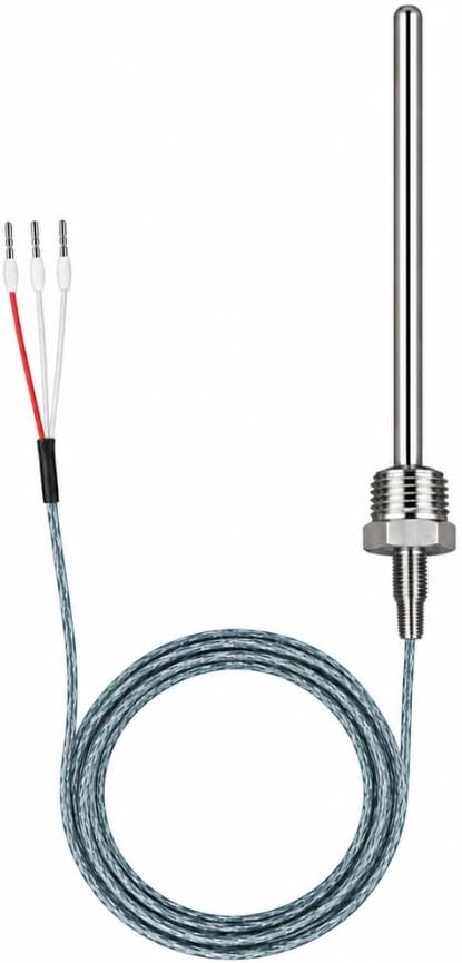 VIGITALRTD PT-100 Temperature Sensor | Class A Accuracy | 6mm Stainless Steel Probe | 1/2 BSP | Stem Length 100mm | Ideal for PLC, PID & HVAC, Heaters, Ovens, HVAC Systems, Boilers Wire 3 Metre