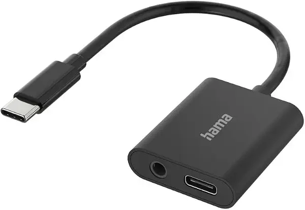 سعر ومواصفات محول صوت 2 في 1 من قابس USB-C إلى جاك 3.5 ملم ومنفذ USB-C، للصوت + الشحن من هاما، موديل 200319 (B08YS1FGWG) على Amazon EG