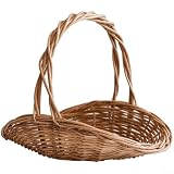GLFLOW Weidenkorb mit Griff, handgefertigt, oval, gewebter Korb mit Griff für Picknicks im Freien...