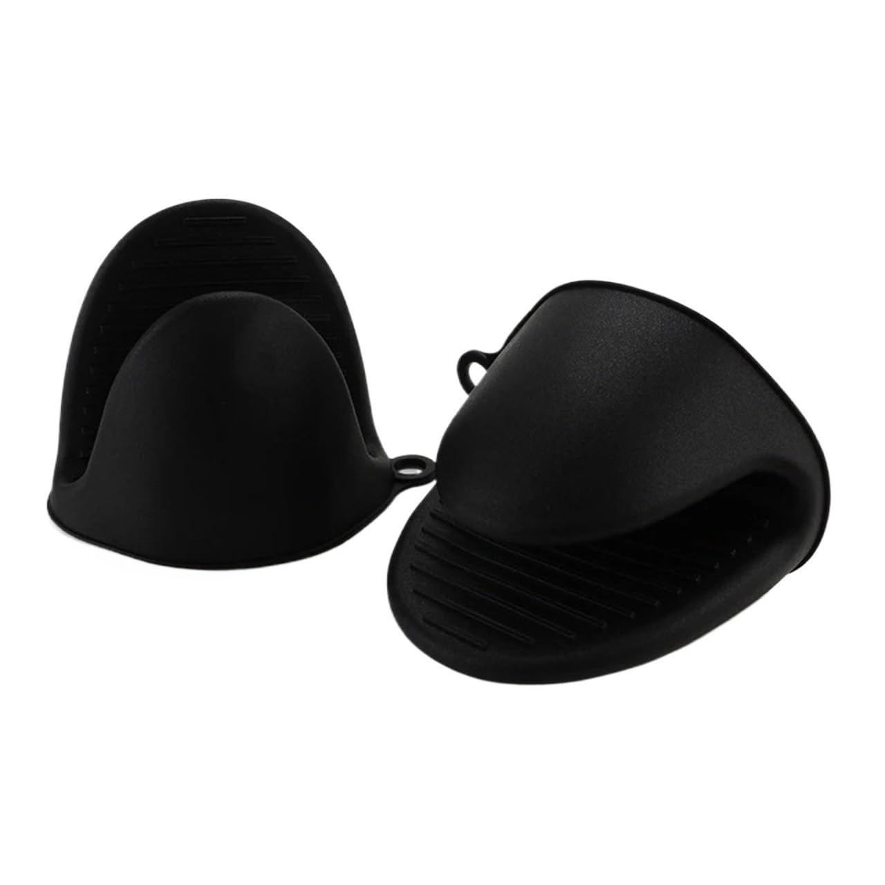 2Pcs Silicone Oven Mitts Heat Resitant Glove Mini for Kitchen Cooking Baking Grilling BBQ Air Fryer(2Pcs Black)