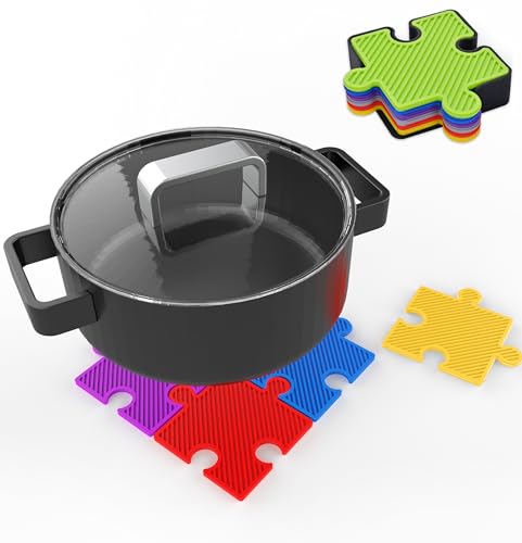 Fundunny Silicone Hot Pads and Trivets- 6 Pack Silicone Coasters