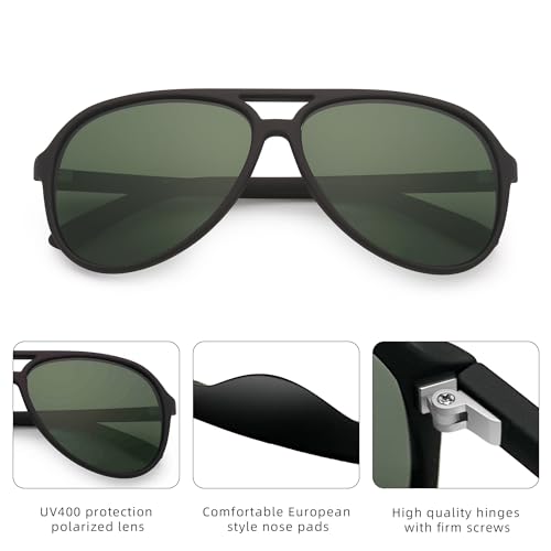 Jim Halo Polarised Sunglasses Retro Oversize UV400 Protection Classic Sun Glasses Men, Suitable for Sports, Driving, Cycling - Image 4