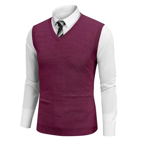 Sweater Vest Men VNeck Slim Fit Casual Sleeveless Knitted
