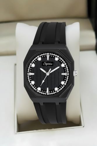 Image of styledose Minimalist dial Softest Adjustable Silicon Belt Quartz Analog Wrist Watch for Men