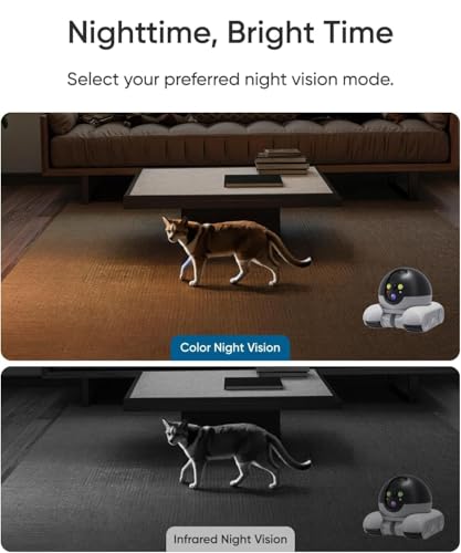 Belcore Pet Camera Robot, Wireless 1080P Movable Pet Camera Battery-Powered with Phone App emote Control for Cats Dogs, Indoor Cam, 2-Way Talk, Night Vision, Motion Detection - Image 8