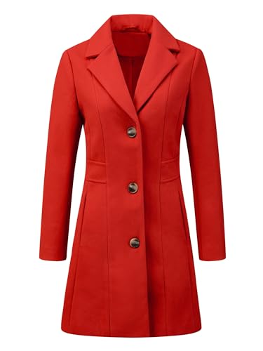 Image of Allegra K Womens Winter Elegant Pea Coat 2026 Single Breasted Long Overcoat | Notch Lapel Collar, Warm, Work Office Trench Coats,Outwear Outfit