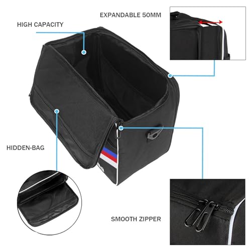 Sacoche de selle extensible pour moto avec volume variable et étanche