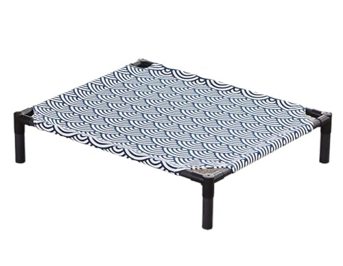 Conutoo ペットベッド 夏用 犬用 猫用 脚付き コット キャンプベッド 小型犬用高床式ベッド 猫の冷却ベッド 犬の冷却ベッド 高架猫ベッド 猫ハンモック 猫の寝床 通気性 寝床 猫用ベッド 犬用ベッド (60×50×12cm,魔法の雲模様)