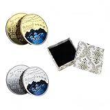 2PCS Christmas Decorative Coin，Santa Claus Lucky & Decision Coin, Merry Plated Coins for Xmas Stocking Stuffers Gift Collection New Year Party Decor (Christmas Eve)