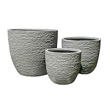 Briconess.com Set mit 3 Pflanzgefäßen für den Garten aus Tonfaser Marisa - Lightgrey