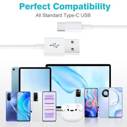 Image of KUZOOM 120W Fast Charging USB To Type C Cable For Vivo V30 /V29 /V28 /V27 /V25 /V23 /V21 /iQOO Neo 9 Pro /12 /7 Pro /Z7 /Z6 /11 Series 3.3 Ft, White