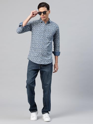 Image of Majestic Man Men's Stylish Floral Print Slim Fit Casual Shirt - Pure Cotton| Full Sleeve | Trendy & Comfortable