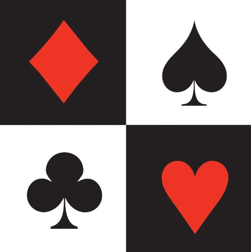 Creative Converting 658630Playing Card Beverage Paper Napkins, 16 Pcs