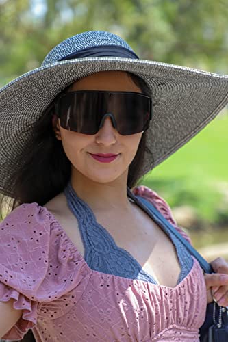 Oversized Mirrored Sunglasses Retro Reflective Non-Polarized 80s 90s Vintage Visor Sunglasses Womens Mens4