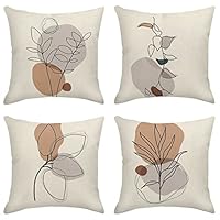 LOHDALOLF Set di 4 federe per cuscini in stile bohémien, 45 x 45 cm, motivo luna e sole, decorazione astratta bohémien, per divano e divano