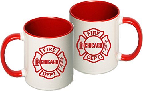 Tasse : Chicago Fire Dept. Emblème, tasse à café double tone, rouge Cover
