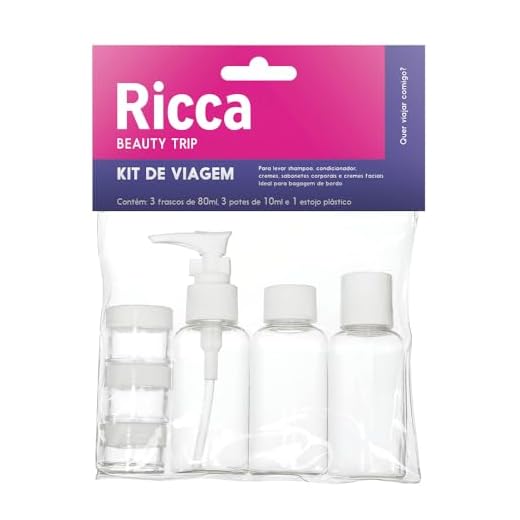 Kit De Viagem, Ricca, Transparente, 7 Unidade