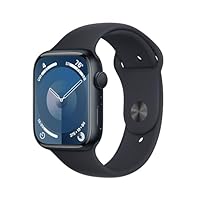 Apple Watch Series 9 [GPS 45mm] Smartwatch with Midnight Aluminum Case with Midnight Sport Band M/L. Fitness Tracker, Blood Oxygen &amp; ECG Apps, Always-On Retina Display