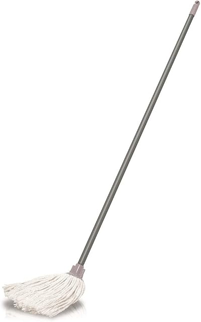 Addis Cotton Mop With 3 Piece Handle in Metallic and Grey. Easy To Assemble.