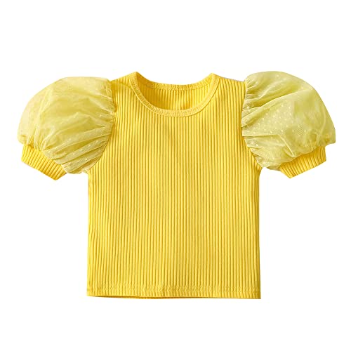 Image of Hopscotch Girls Yellow Solid T-shirt And Short Set