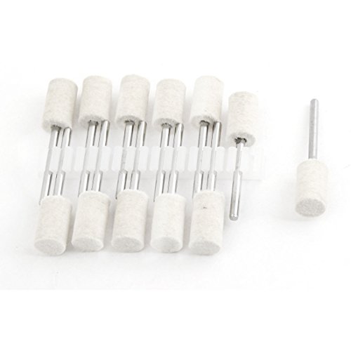 Aexit 12Pcs Polisher Abrasives 3mm Drill Hole 10mm x15mm Round Head Felt Model:53as98qo259