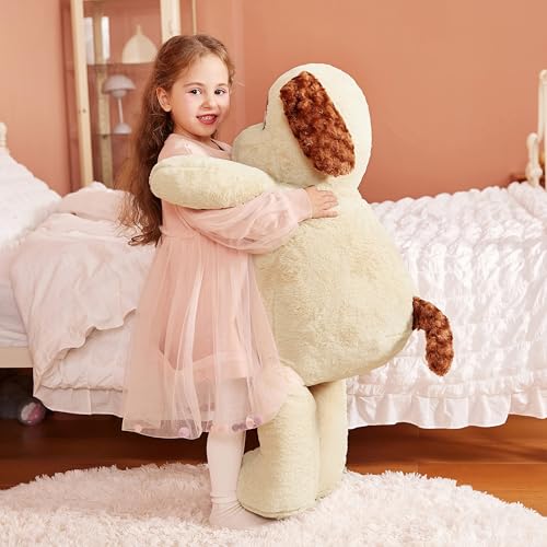 IKASA Groß Hund Kuscheltier Riesen Stofftier,78cm Welpe Gross Plüschtier Riesige Plüsch Spielzeug Flauschige Jumbo Stofftiere,Geschenk für Kinder