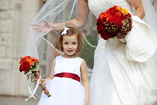 Yama Double Face Satin Ribbon - 5/8" 25 Yards For Gift Package Wrapping,Floral Design,Hair Bow Clip Making,Crafting,Sewing,Wedding Decor, Hot Red #TOP4