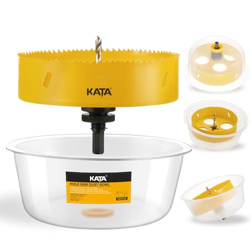 KATA 6-1/4 Inch Hole Saw for Recessed Lights, 6.25 Hole Saw Cutter with Silicone Dust Bowl Dust Catcher for Installing 6 Inch Drywall Ceiling Recessed Lighting