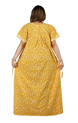 Image of Bejod's Collection Women Pure Cotton Nighty | Full Length Floral Printed Cotton Nighty Maxi | Soft & Breathable Nightwear (L-4XL)