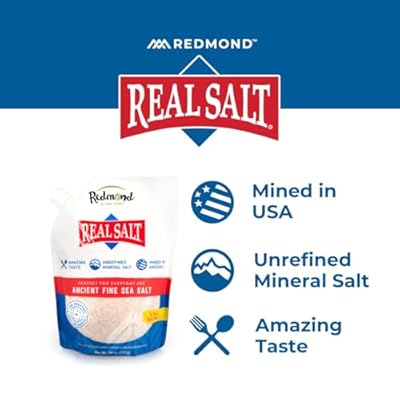 REDMOND Real Sea Salt - Gluten Free Fine, 26 Ounce Pouch (2 Packs)