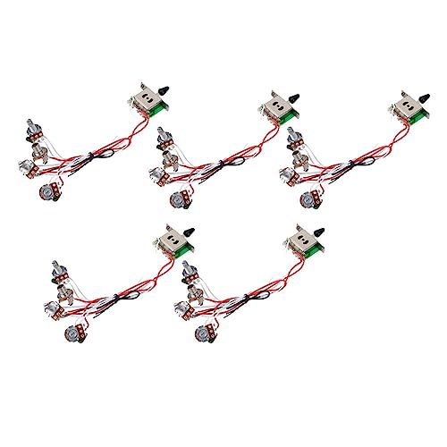 Kit 5 pots pour guitare Strat avec câblage pré-fait 1 volume 2 tonalités et sélecteur 5 positions