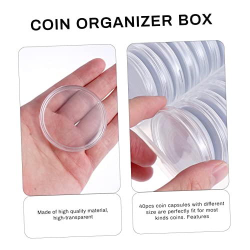 40 cápsulas protectoras para monedas con caja miniatura 7