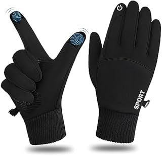 SIMIYA Running Gloves for Womens and Mens, Touch Screen Windproof Warm Thermal Gloves Anti-Slip Waterproof Gloves for Cycling Driving Riding