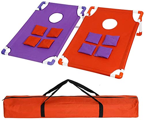Smartxchoices 3 X 2 FT Cornhole Board Set with 8 Bean Bags and Carrying Case, Corn Hole Games, Portable PVC Framed, Bean Bag Toss Games for Yard, Lawn, Beach,Party, Gatherings, Outdoor, Indoor