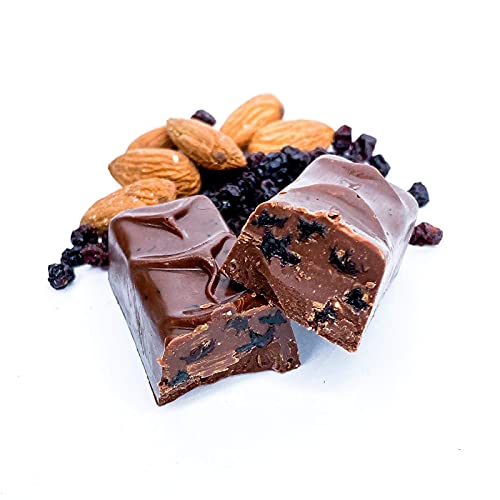 Raway | Pure Dark Gourmet Chocolate | Vegan, Keto, Raw, Organic, Dairy-Free, Sugar-Free, Gluten-Free, Soy-Free, Paleo, Low Carb, Non-Gmo, Kosher Parve (Chocolate/Almond & Currants, Pack Of 12) #TOP6