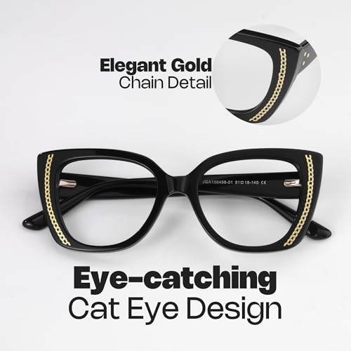 Image of Zeelool Non-prescription Clear Lens Eyeglasses for Women Thick Cat Eye Frame Eyewear JGA158456