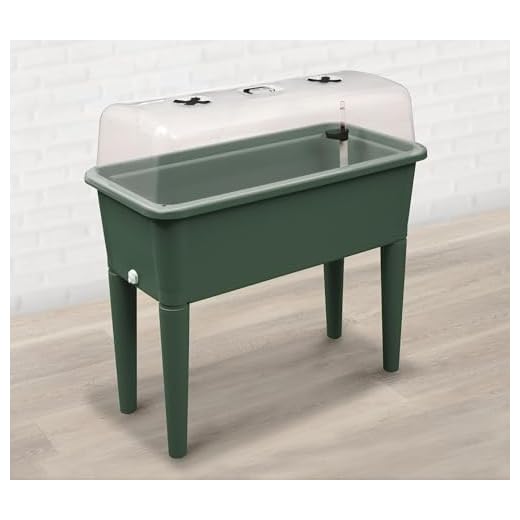 Garden Store Direct Raised Bed Grow Table XXL Flower Pot. 5 Colours With Grow Lid & Self Watering System. Perfect for Growing (Dark Green)