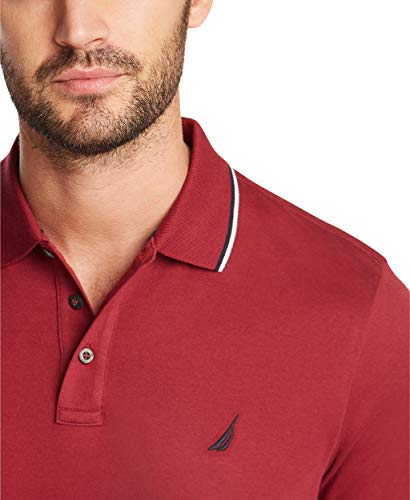 Image of Nautica Men's Classic Fit Short Sleeve Dual Tipped Collar Polo Shirt