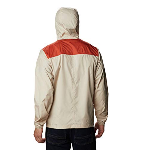 Columbia Men's Flashback Windbreaker Jacket, Water Resistant, Ancient Fossil/Dark Sienna, Small #TOP6