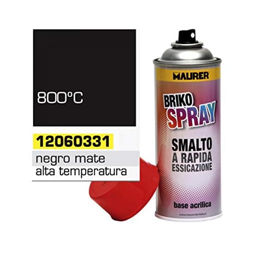 MAURER - Pulverizador Spray Pintura Resistente Altas Temperaturas Negro Mate 400 ml.