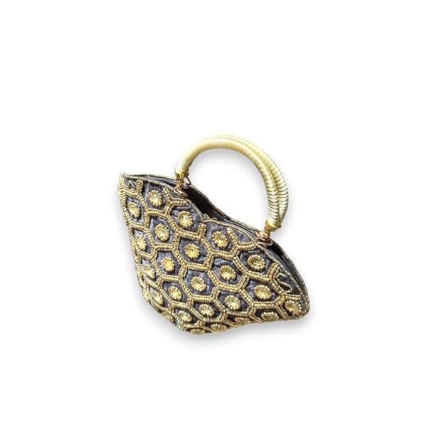 Rajasthani Style Royal Clutch Batwa Bag Khajoor Wristlets Ethnic Potli For Women's Zari Work Potli Bridal Potli dussehra/Diwali Earring Gift For Girls, GirlFreind, Mother, Sister, Lover - Image 3