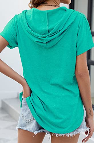 Image of Womens Long Sleeve V Neck Hoodie Sweatshirts Lightweight Pullover Tops