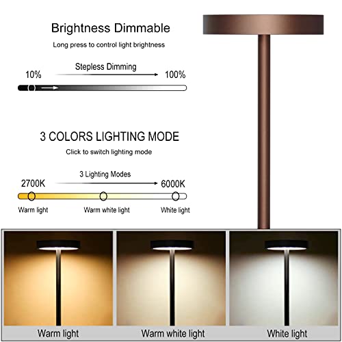 Barryca Rechargeable Cordless Table Lamp, Battery Operated Desk Lamp, Portable Dimmable Outdoor Led Light, For Outside/Indoor/Restaurant/Home/Patio #TOP4