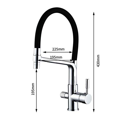 Mitigeur 3 voies eau pure cuisine robinet double usage chrome