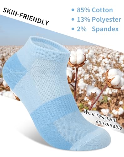 Image of 6 Pairs Ankle Socks for Women - Lightweight Low Cut No Show Casual Cotton Socks Breathable