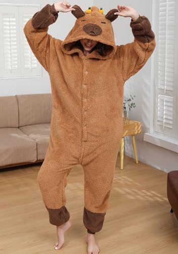 Lath.Pin, Pyjama, Panda-Overall, Uni, für Erwachsene, Tier-Onesie, Cosplay, Halloween, Karneval, Damen, Tierkostüm, Winter, M