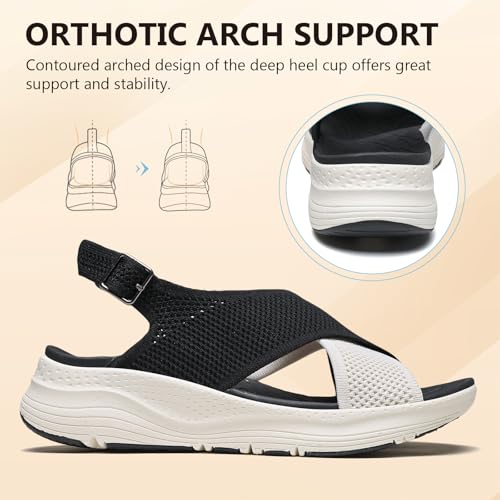Image of Womens Orthopedic Sandals Ladies Recovery Sport Sandals with Arch Support