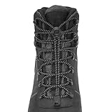 RJ-Sport Extra Long No Tie Shoelaces - Elastic Tieless Round Boot Laces for Hiking Shoes, Work Boots and Running Sneakers (Black Reflective)